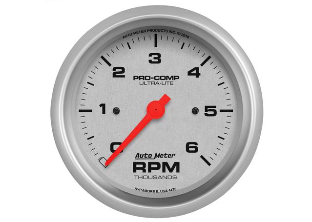 Autometer Ultra-Lite 3-3/8in Tacho Gauge 6,000rpm In-Dash