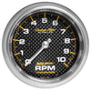 Autometer Carbon Fiber 3-3/8in Tachometer 10000rpm AU4798