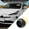 Black and beige auxiliary cooling water pump for Toyota Prius 2010-2015 shown from the back side