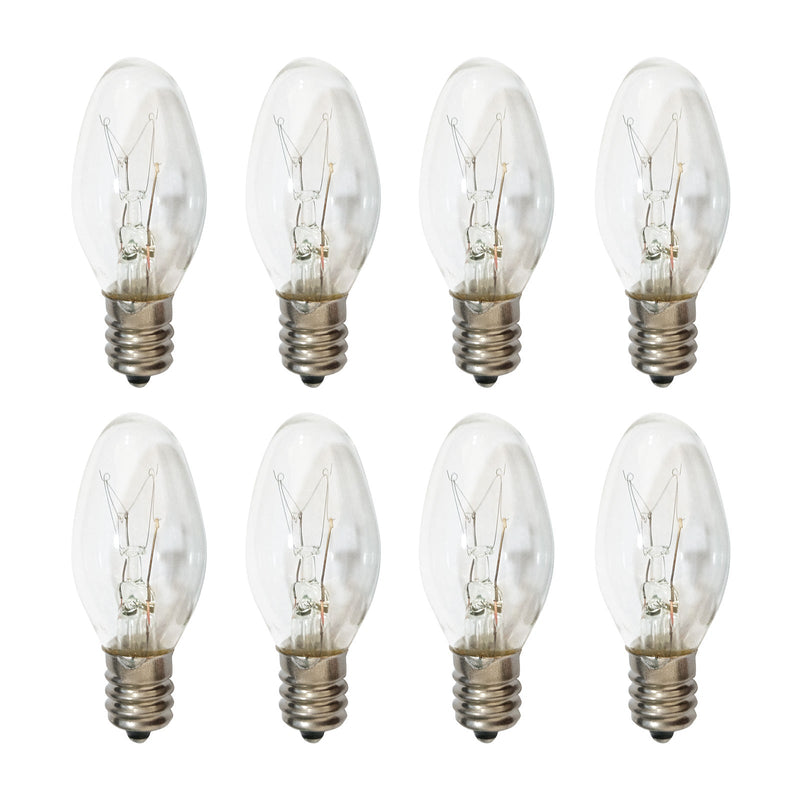 Night Light Replacement Warm Yellow Light 8x 7W/10W 240V E12/E14 Clear Bulbs Suitable