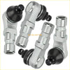 Silver and black metallic ball joint 4 pack for Suzuki Quadrunner 250 showing automotive tie rod ends