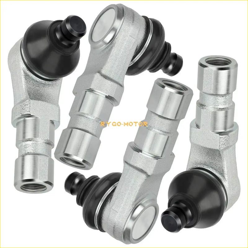 Silver and black metallic ball joint 4 pack for Suzuki Quadrunner 250 showing automotive tie rod ends