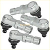 Set of four silver metal ball joints with black rubber boots for suzuki quadrunner 250 quad front suspension