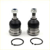 Pair of black and silver metal ball joints with hex nuts and black retaining rings for toyota hilux 2004-2016