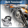 Silver metallic belt tensioner with black rubber pulley and gear teeth for toyota avanza 2001-2015 engines