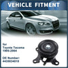 Black rubberized belt tensioner pulley with metallic center bolt for toyota tacoma 1995-2004 models