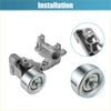 Silver metallic belt tensioner pulley assembly for toyota tacoma with polished roller bearing and machined brackets