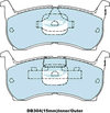 Bendix General CT Brake Pad Set Front DB304 GCT