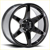 Black gloss finished BGW Cartel alloy wheel with five milled spokes and center cap bearing m2 logo
