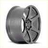 Dark gray five spoke bcr alloy wheel with matte finish center cap from bgw cartel gloss gunmetal collection