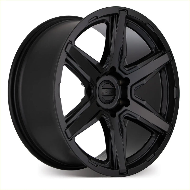 Bgw legend matt black black matte alloy wheel with five spoke design and bbs logo on central hubcap