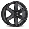 Black matte-finished bgw legend alloy wheel with five-spoke design and rzv logo center cap