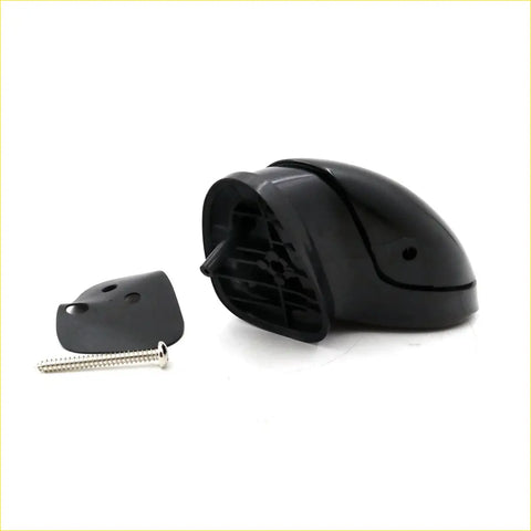Black plastic car door handle cover with matching cap and silver screw for toyota hilux blind side fender mirror 1988-1997 back view