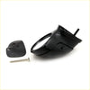 Black plastic motorcycle headlight housing with mounting bracket and screw for toyota hilux blind side fender mirror back view