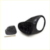Black plastic blind side fender mirror cover for toyota hilux 1989-1996 with circular cutout and mounting screw