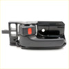 Black plastic door handle bezel for toyota hilux mk6 sr5 champ showing red rectangular button on latch mechanism back view