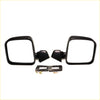 Black door mirror for toyota hilux 1997-2005 with matte finish rectangular side view and integrated mounting brackets