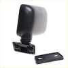 Black plastic door mirror lh with rectangular housing and mounting bracket for isuzu faster bedford kb 1972-1988