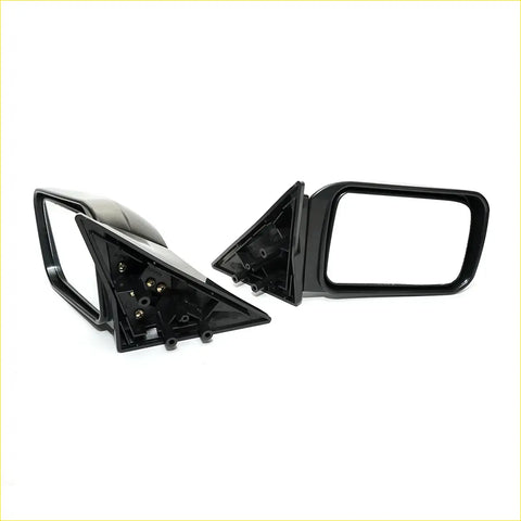 Black plastic door mirror x2 for nissan sunny sentra b12 sedan 1985-1990 with glossy finish and mounting brackets