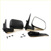 Black plastic side mirror assembly with mounting bracket and screws for toyota hilux 1997 to 2006 shown from back side