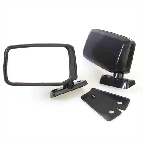 Black plastic side-view mirror assembly with mounting brackets for nissan datsun 620 720 120y 520 521 b310 1972-1986
