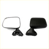 Black plastic side view mirror assembly with rectangular reflective surface for toyota hilux 5th gen 1988-1997