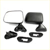 Black plastic side-view mirror assembly with rectangular reflective surface for toyota hilux utility 1988-1998 rear view