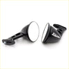 Black fender mirror for daihatsu charmant with sleek glossy finish and curved reflective surface shown from back side