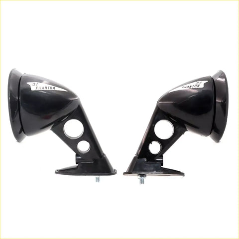 Black glossy plastic fender side mirrors with 3t phanton branding for ford cortina mark ii 1966-1970