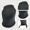 Black leather gear shift knob cover with stitched baseball-style seams for toyota c-hr 2017-2021