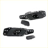 Black plastic inside door handle assemblies with trim pieces for ford ranger double cab 2012-2020 showing back side