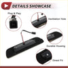 Black rectangular led third brake light for toyota tacoma 2005-2015 with textured surface and integrated wiring back view