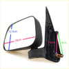 Black manual door wing mirror for toyota hilux d4d 2.5td 2001-2005 with rectangular reflective surface and molded bracket