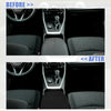 Black pu leather armrest seat box cover for Toyota RAV4 2019-2022 with textured geometric pattern