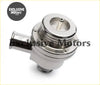 Shiny chrome finished blow off valve 25mm bov with polished metal body and threaded ports for vw silver 2 spring 14psi