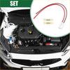 Red and black insulated 18awg plastic blower motor resistor connector with white plastic connectors for toyota engine bay
