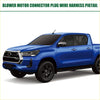 Blue toyota hilux pickup truck with black wheels and chrome accents shown with blower motor resistor connector for toyota 2000-2005 18awg plastic