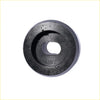 Black circular metal body cab mount bushing with central oval hole and textured surface for chevy silverado sierra