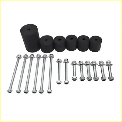 Black rubber and chrome metal engine mount kit for body lift kit 1 inch fit mq triton 2015 2018 dual cab