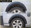 Black plastic bolt flares with silver rivets designed for hiace 2005-2018 utes and suvs