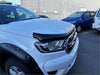 White ford ranger with black bonnet guard protector and chrome grille for stone protection 2016-2021 model