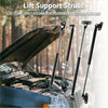 Black metal bonnet and hatch lift supports with adjustable arms and mounting brackets for toyota land cruiser