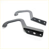 Black metal bonnet hinge brackets with matte finish and multiple holes for mazda b series bravo 1977-1999