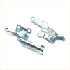 Silver-colored metal bonnet hinge for toyota hilux double cab 2004-2015 with polished finish and mounting holes