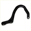 Black curved metal bonnet hinge lh with mounting holes for toyota hilux 1988-1997 shown from back side
