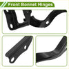 Black metal front bonnet hinges for toyota prius 2010-2015 with smooth painted finish and precise mounting cutouts