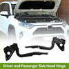 Black metal bonnet hinge assemblies for Toyota RAV4 2006-2014 front bracket 2 x shown from backside
