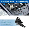 Black plastic bonnet latch assembly with metal spring and electrical connector for toyota avalon 2019-2023 back side view