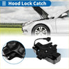 Black plastic bonnet latch assembly for Toyota Crown 2005-2009 with integrated spring mechanism visible from back side