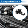 Black metal bonnet latch assembly with spring-loaded lever for toyota ez 2011-2016 shown from the back side